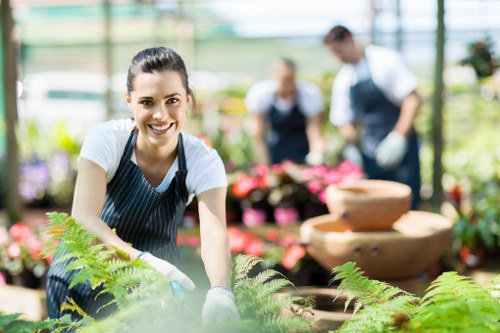 Gardening team managing site hazards and safe practices